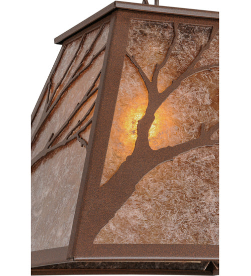 Meyda Lighting Branches 19" Cafe Noir Pendant Light With Silver Mica Shade Glass