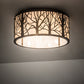 Meyda Lighting Branches 20" 4-Light Antique Copper Flush Mount Light With Ivory Fleshtone Shade