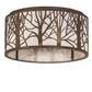 Meyda Lighting Branches 20" 4-Light Antique Copper Flush Mount Light With Ivory Fleshtone Shade
