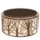 Meyda Lighting Branches 20" 4-Light Antique Copper Flush Mount Light With Ivory Fleshtone Shade