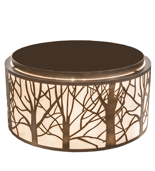 Meyda Lighting Branches 20" 4-Light Antique Copper Flush Mount Light With Ivory Fleshtone Shade