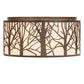 Meyda Lighting Branches 20" 4-Light Antique Copper Flush Mount Light With Ivory Fleshtone Shade