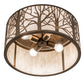 Meyda Lighting Branches 20" 4-Light Antique Copper Flush Mount Light With Ivory Fleshtone Shade