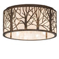 Meyda Lighting Branches 20" 4-Light Antique Copper Flush Mount Light With Ivory Fleshtone Shade