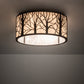 Meyda Lighting Branches 20" 4-Light Oil Rubbed Bronze Flush Mount Light With Sahara Taupe Shade