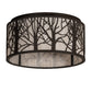 Meyda Lighting Branches 20" 4-Light Oil Rubbed Bronze Flush Mount Light With Sahara Taupe Shade