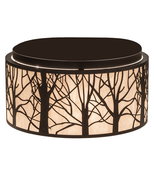 Meyda Lighting Branches 20" 4-Light Oil Rubbed Bronze Flush Mount Light With Sahara Taupe Shade