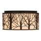 Meyda Lighting Branches 20" 4-Light Oil Rubbed Bronze Flush Mount Light With Sahara Taupe Shade