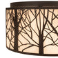 Meyda Lighting Branches 20" 4-Light Oil Rubbed Bronze Flush Mount Light With Sahara Taupe Shade