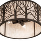 Meyda Lighting Branches 20" 4-Light Oil Rubbed Bronze Flush Mount Light With Sahara Taupe Shade