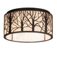 Meyda Lighting Branches 20" 4-Light Oil Rubbed Bronze Flush Mount Light With Sahara Taupe Shade