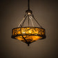 Meyda Lighting Branches 20" 8-Light Antique Copper Inverted Pendant Light With Amber Mica Shade Glass