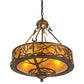 Meyda Lighting Branches 20" 8-Light Antique Copper Inverted Pendant Light With Amber Mica Shade Glass