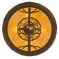 Meyda Lighting Branches 20" 8-Light Antique Copper Inverted Pendant Light With Amber Mica Shade Glass
