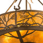 Meyda Lighting Branches 20" 8-Light Antique Copper Inverted Pendant Light With Amber Mica Shade Glass