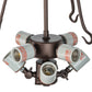 Meyda Lighting Branches 20" 8-Light Mahogany Bronze Inverted Pendant Light With Amber Mica Shade Glass