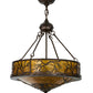 Meyda Lighting Branches 20" 8-Light Mahogany Bronze Inverted Pendant Light With Amber Mica Shade Glass