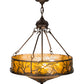 Meyda Lighting Branches 20" 8-Light Mahogany Bronze Inverted Pendant Light With Amber Mica Shade Glass