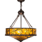 Meyda Lighting Branches 20" 8-Light Mahogany Bronze Inverted Pendant Light With Amber Mica Shade Glass