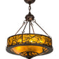 Meyda Lighting Branches 20" 8-Light Mahogany Bronze Inverted Pendant Light With Amber Mica Shade Glass