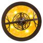 Meyda Lighting Branches 20" 8-Light Mahogany Bronze Inverted Pendant Light With Amber Mica Shade Glass