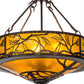 Meyda Lighting Branches 20" 8-Light Mahogany Bronze Inverted Pendant Light With Amber Mica Shade Glass