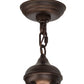 Meyda Lighting Branches 20" 8-Light Mahogany Bronze Inverted Pendant Light With Amber Mica Shade Glass
