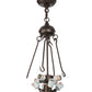 Meyda Lighting Branches 20" 8-Light Mahogany Bronze Inverted Pendant Light With Amber Mica Shade Glass