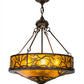 Meyda Lighting Branches 20" 8-Light Mahogany Bronze Inverted Pendant Light With Amber Mica Shade Glass