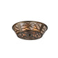 Meyda Lighting Branches 23" 4-Light Antique Copper Flush Mount Light With Silver Mica Shade Glass