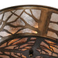 Meyda Lighting Branches 23" 4-Light Antique Copper Flush Mount Light With Silver Mica Shade Glass