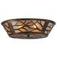 Meyda Lighting Branches 23" 4-Light Antique Copper Flush Mount Light With Silver Mica Shade Glass