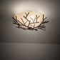 Meyda Lighting Branches 23" 4-Light Antique Copper Semi-flush Mount Light With Botticino Idalight Shade