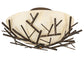 Meyda Lighting Branches 23" 4-Light Antique Copper Semi-flush Mount Light With Botticino Idalight Shade