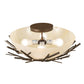Meyda Lighting Branches 23" 4-Light Antique Copper Semi-flush Mount Light With Botticino Idalight Shade