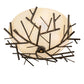 Meyda Lighting Branches 23" 4-Light Antique Copper Semi-flush Mount Light With Botticino Idalight Shade