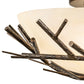 Meyda Lighting Branches 23" 4-Light Antique Copper Semi-flush Mount Light With Botticino Idalight Shade