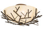Meyda Lighting Branches 23" 4-Light Antique Copper Semi-flush Mount Light With Botticino Idalight Shade