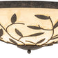 Meyda Lighting Branches 24" 3-Light Golden Bronze Flush Mount Light With Scavo Idalight Shade