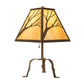 Meyda Lighting Branches 24" Antique Copper Table Lamp With Beige Art Shade Glass