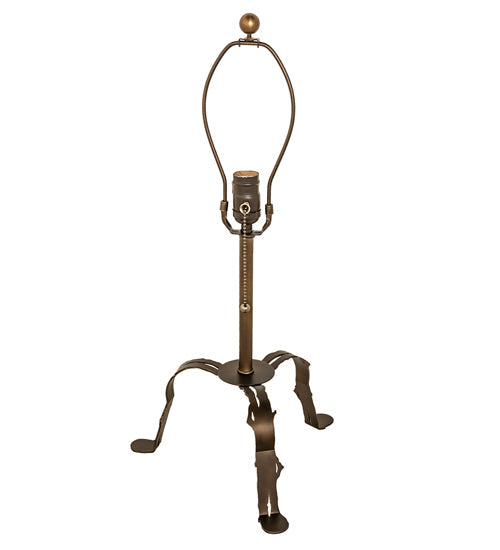 Meyda Lighting Branches 24" Antique Copper Table Lamp With Beige Art Shade Glass