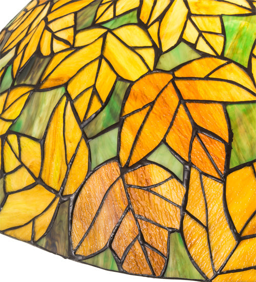 Meyda Lighting Branches 24" Green & Yellow Shade Glass