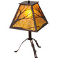 Meyda Lighting Branches 25" Mahogany Bronze Table Lamp With Amber Mica Shade Glass