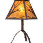 Meyda Lighting Branches 25" Mahogany Bronze Table Lamp With Amber Mica Shade Glass