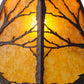 Meyda Lighting Branches 25" Mahogany Bronze Table Lamp With Amber Mica Shade Glass