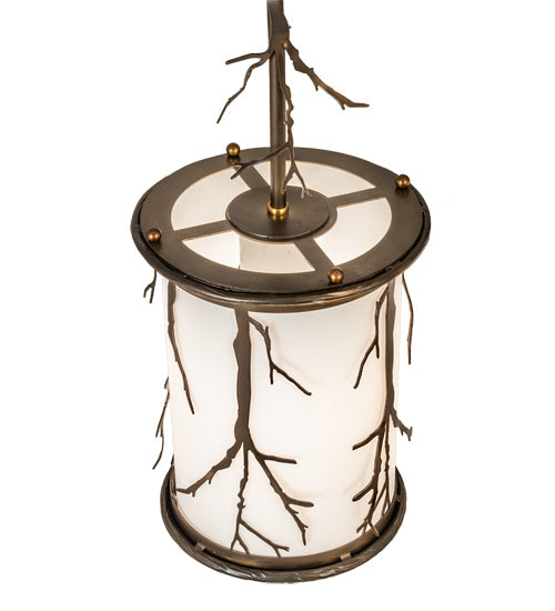 Meyda Lighting Branches 32" 3-Light Antique Copper Island Pendant Light With White Statuario Idalight Shade