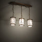 Meyda Lighting Branches 32" 3-Light Antique Copper Island Pendant Light With White Statuario Idalight Shade
