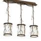 Meyda Lighting Branches 32" 3-Light Antique Copper Island Pendant Light With White Statuario Idalight Shade