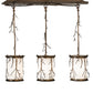 Meyda Lighting Branches 32" 3-Light Antique Copper Island Pendant Light With White Statuario Idalight Shade