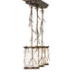 Meyda Lighting Branches 32" 3-Light Antique Copper Island Pendant Light With White Statuario Idalight Shade